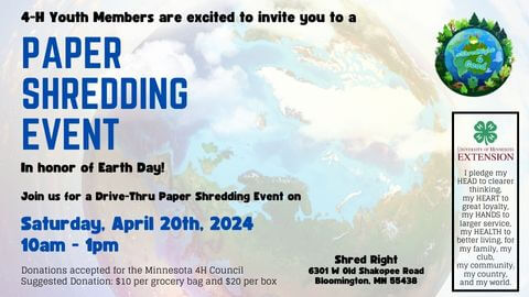 #SHREDRIGHT4GOOD | 4-H Earth Day Paper Shredding Event